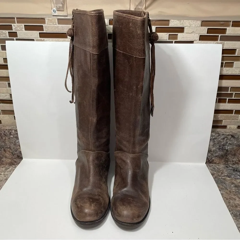 Anthropologie Schuler & Sons Brass Tracks Leather Boots